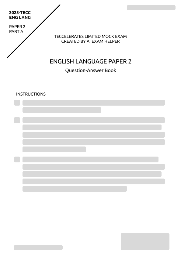 Exam Mock Paper Page 1